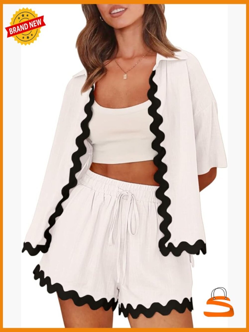 Linen Cotton Lounge Sets Two Piece Summer Pajamas with Pockets